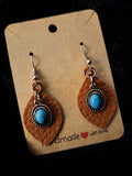 Teardrop earings w/turquoise stones
