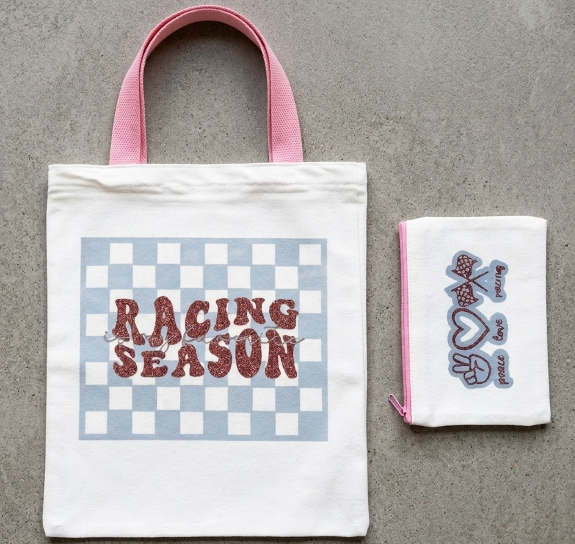 Racing Season Is My Favorite: Canvas Tote & Pouch Set