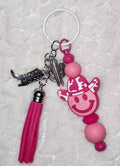 Pink Cowgirl Smiley Keychain 🤠💕 | Handmade