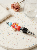 Self Love Club Beaded Wine Bottle Stopper / Retro Rainbow Gift