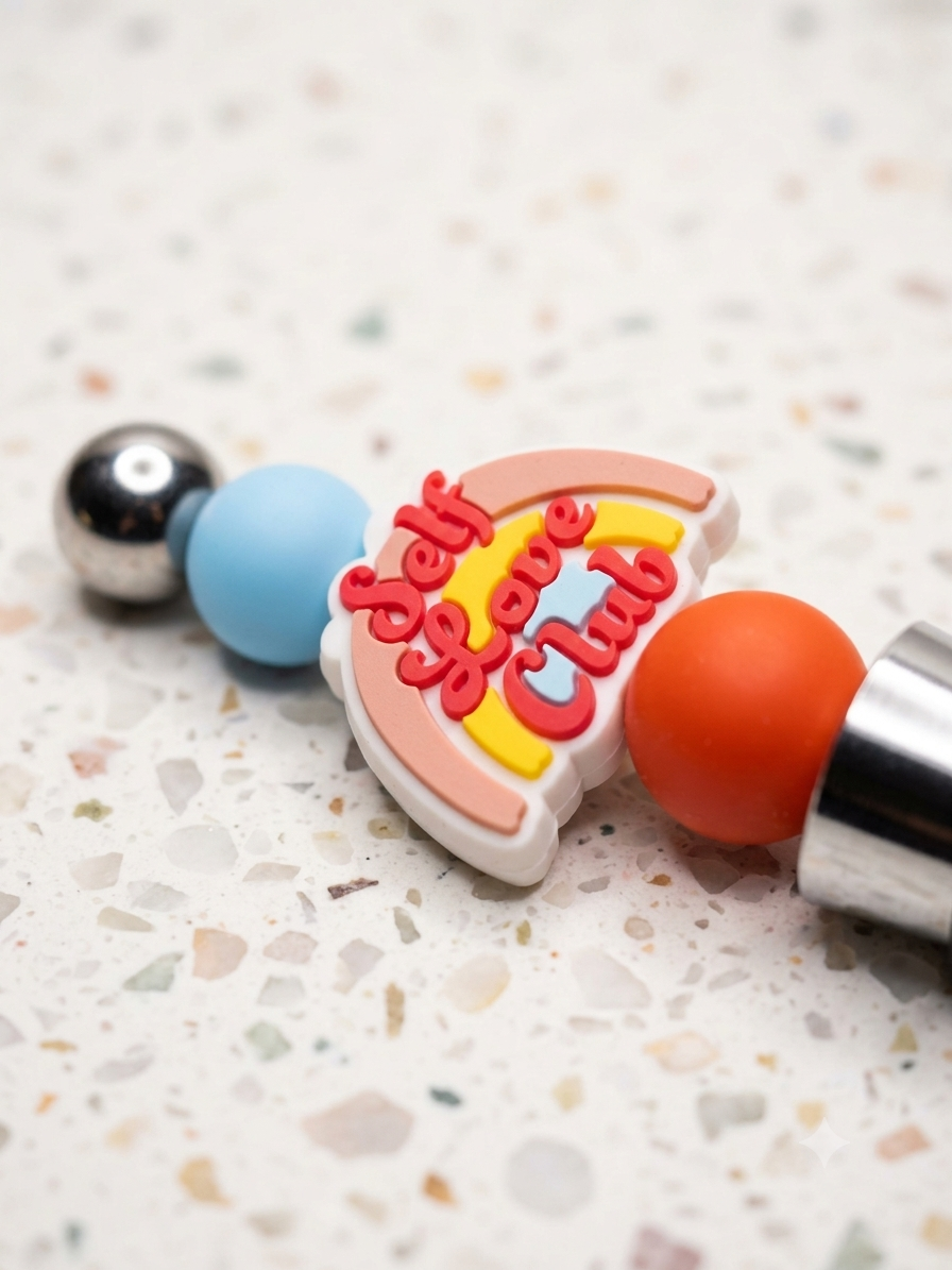 Self Love Club Beaded Wine Bottle Stopper / Retro Rainbow Gift