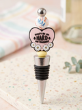 Don't Be So Hard On Yourself" Floral Wine Stopper | Cute Silicone Bead Bottle Stopper | Motivational Self-Care Gift & Barware