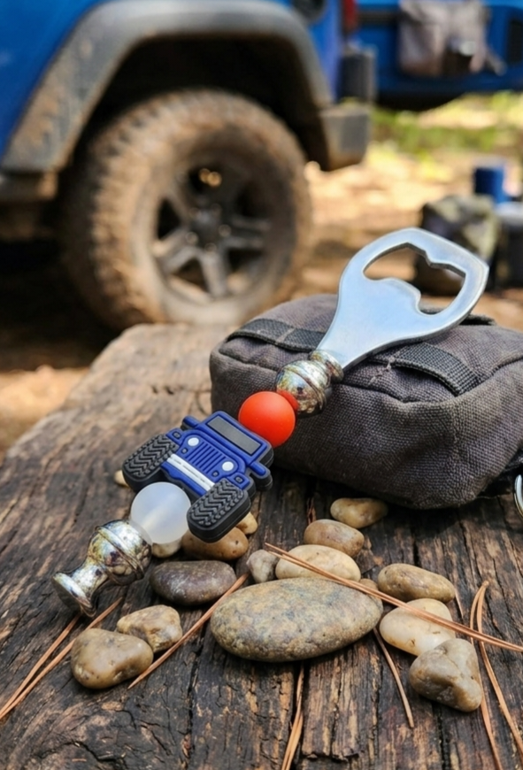 Red, White & Blue Jeep Offroad Bottle Opener